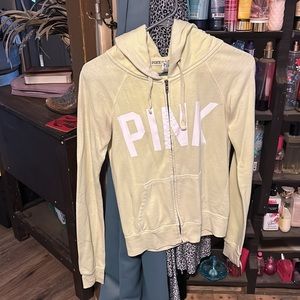 Victoria’s Secret PINK hoodie, XSmall, lime green, faded
